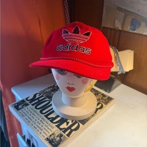 Vintage late 70’s early 80’s Adidas Bright Red Corduroy Hat